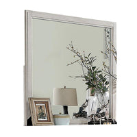Varos Dresser Mirror, White Solid Wood, 38 Inch Stylish Square Frame -BM332607