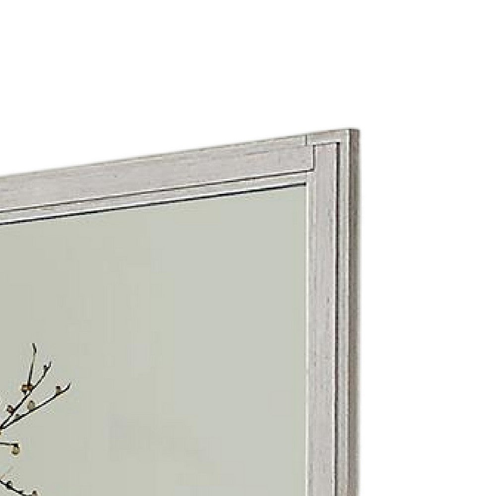 Varos Dresser Mirror, White Solid Wood, 38 Inch Stylish Square Frame -BM332607