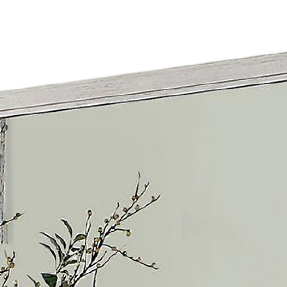 Varos Dresser Mirror, White Solid Wood, 38 Inch Stylish Square Frame -BM332607