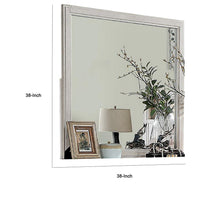 Varos Dresser Mirror, White Solid Wood, 38 Inch Stylish Square Frame -BM332607