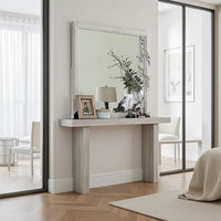 Varos Dresser Mirror, White Solid Wood, 38 Inch Stylish Square Frame -BM332607