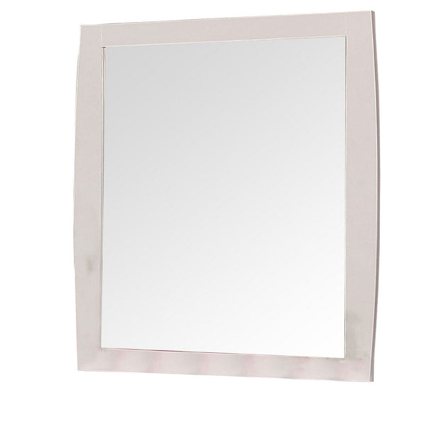 Lemy Dresser Vanity Mirror, 36 Inch Classic White Solid Wood Frame -BM332608
