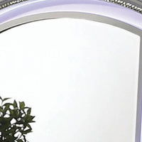 Sam Dresser Vanity Mirror, Silver Solid Wood Curved Frame, 48 Inch -BM332609
