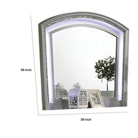 Sam Dresser Vanity Mirror, Silver Solid Wood Curved Frame, 48 Inch -BM332609