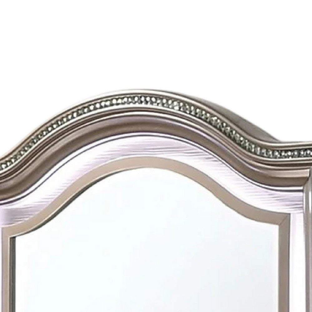 Benzara Jisoo Dresser Mirror, LED Light Frame, 37 Inch Rose Gold Solid Wood -| BM332610 Benzara.com Benzara Jisoo Dresser Mirror, LED Light Frame, 37 Inch Rose Gold Solid Wood -| BM332610 Benzara.com