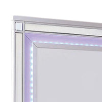 Reya Dresser Mirror, Glam LED Light Trim Solid Wood Frame, 49 Inch -BM332612