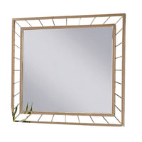 Brey Decorative Accent Mirror, 39 Inch Glam Gold Plated Metal Frame -BM332613
