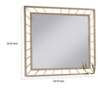 Brey Decorative Accent Mirror, 39 Inch Glam Gold Plated Metal Frame -BM332613
