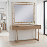 Brey Decorative Accent Mirror, 39 Inch Glam Gold Plated Metal Frame -BM332613