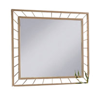 Brey Decorative Accent Mirror, 39 Inch Glam Gold Plated Metal Frame -BM332613