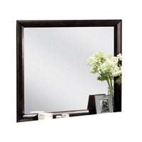 Simo Dresser Vanity Mirror, 40 Inch Modern Black Solid Wood Frame -BM332615