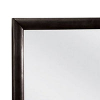 Simo Dresser Vanity Mirror, 40 Inch Modern Black Solid Wood Frame -BM332615