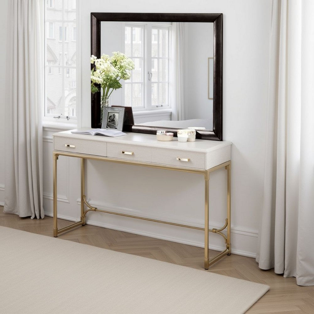 Simo Dresser Vanity Mirror, 40 Inch Modern Black Solid Wood Frame -BM332615