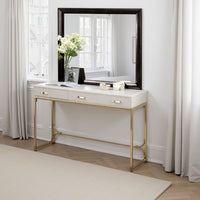 Simo Dresser Vanity Mirror, 40 Inch Modern Black Solid Wood Frame -BM332615