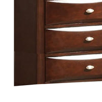 Simo Tall Dresser Chest, 5 Drawers Chrome Handles, Modern Cherry Brown -BM332616