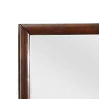 Simo Dresser Vanity Mirror, 40 Inch Dark Cherry Brown Solid Wood -BM332617