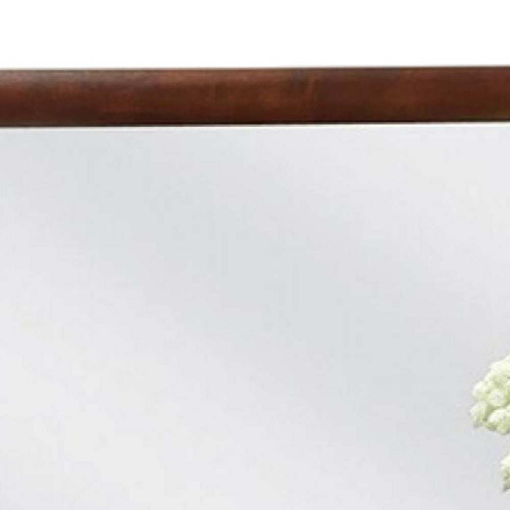 Simo Dresser Vanity Mirror, 40 Inch Dark Cherry Brown Solid Wood -BM332617