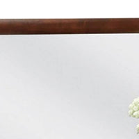 Simo Dresser Vanity Mirror, 40 Inch Dark Cherry Brown Solid Wood -BM332617