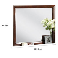 Simo Dresser Vanity Mirror, 40 Inch Dark Cherry Brown Solid Wood -BM332617