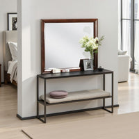 Simo Dresser Vanity Mirror, 40 Inch Dark Cherry Brown Solid Wood -BM332617