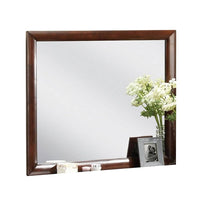 Simo Dresser Vanity Mirror, 40 Inch Dark Cherry Brown Solid Wood -BM332617