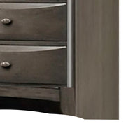 Simo Tall Dresser Chest, 5 Drawers, Chrome Handles, Modern Dark Gray -BM332618