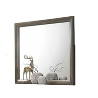 Simo Dresser Vanity Mirror, 40 Inch Modern Dark Gray Solid Wood Frame -BM332619
