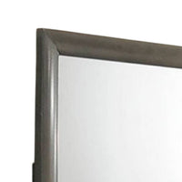 Simo Dresser Vanity Mirror, 40 Inch Modern Dark Gray Solid Wood Frame -BM332619