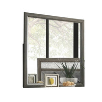 Lito Dresser Vanity Mirror, 39 Inch Stylish Modern Gray Wood Frame -BM332620