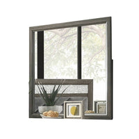 Lito Dresser Vanity Mirror, 39 Inch Stylish Modern Gray Wood Frame -BM332620