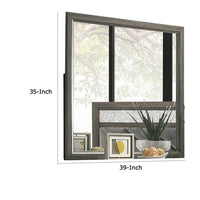 Lito Dresser Vanity Mirror, 39 Inch Stylish Modern Gray Wood Frame -BM332620