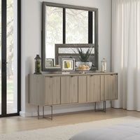 Lito Dresser Vanity Mirror, 39 Inch Stylish Modern Gray Wood Frame -BM332620