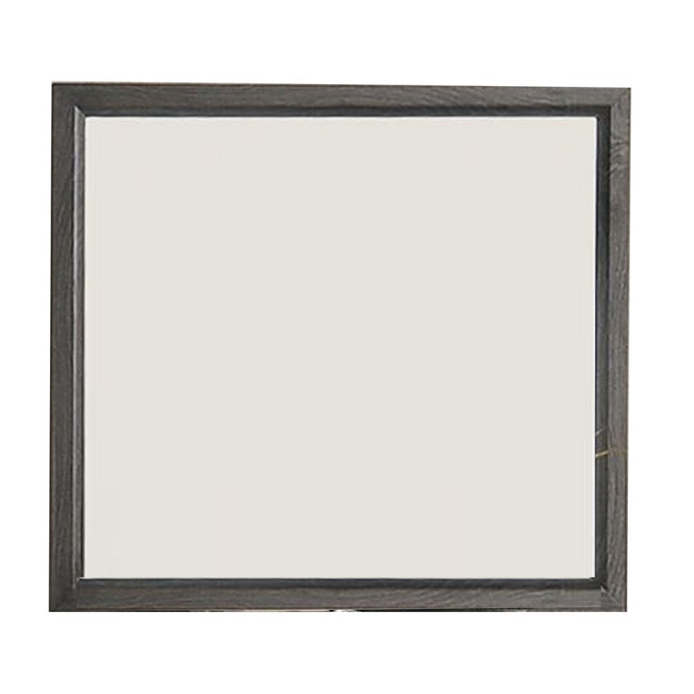 Erica Dresser Vanity Mirror, 39 Inch Contemporary Gray Wood Frame -BM332621