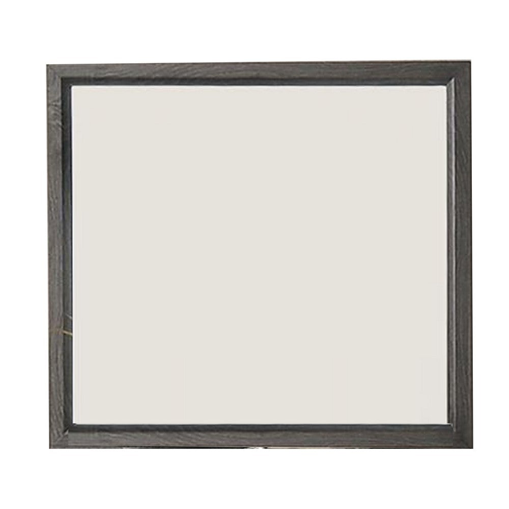 Erica Dresser Vanity Mirror, 39 Inch Contemporary Gray Wood Frame -BM332621