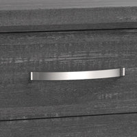 Erica Bedside Nightstand, 2 Drawers Chrome Bar Handles, Gray Wood - BM332622