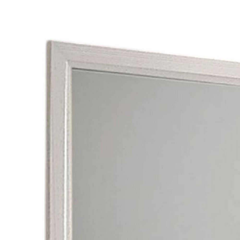 Erica Dresser Vanity Mirror, 39 Inch Modern Style White Wood Frame -BM332624