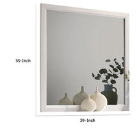 Erica Dresser Vanity Mirror, 39 Inch Modern Style White Wood Frame -BM332624