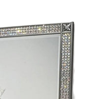 Laine Dresser Mirror, Crystal Trim Frame, 46 Inch Gray Solid Wood -BM332626