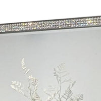 Laine Dresser Mirror, Crystal Trim Frame, 46 Inch Gray Solid Wood -BM332626