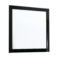 Ryla Dresser Vanity Mirror, 38 Inch Square Frame, Black Solid Wood -BM332627