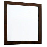 Ryla Dresser Mirror, 38 Inch Square, Dark Cherry Brown Solid Wood -BM332628