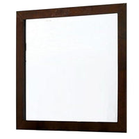 Ryla Dresser Mirror, 38 Inch Square, Dark Cherry Brown Solid Wood -BM332628