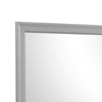 Ryla Dresser Mirror, 38 Inch Square Frame, Farmhouse Gray Solid Wood -BM332629