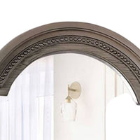 Pamy Dresser Vanity Mirror, Reeded Posts, 49 Inch Gray Bell Top Frame -BM332631