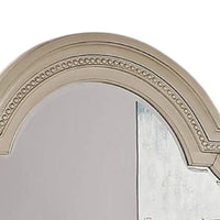 Pamy Dresser Mirror, Reeded Posts, 49 Inch Antique White Bell Frame -BM332632