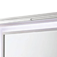 Lin Dresser Mirror with LED Lights, 47 Inch White Solid Wood Frame -BM332633