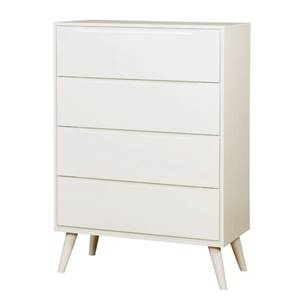 Bekor 3 Pc Full Size Bedroom Set, Mid-Century Modern Style, White Finish - BM332720