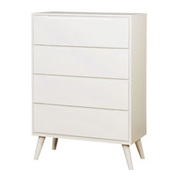 Bekor 3 Pc Full Size Bedroom Set, Mid-Century Modern Style, White Finish - BM332720