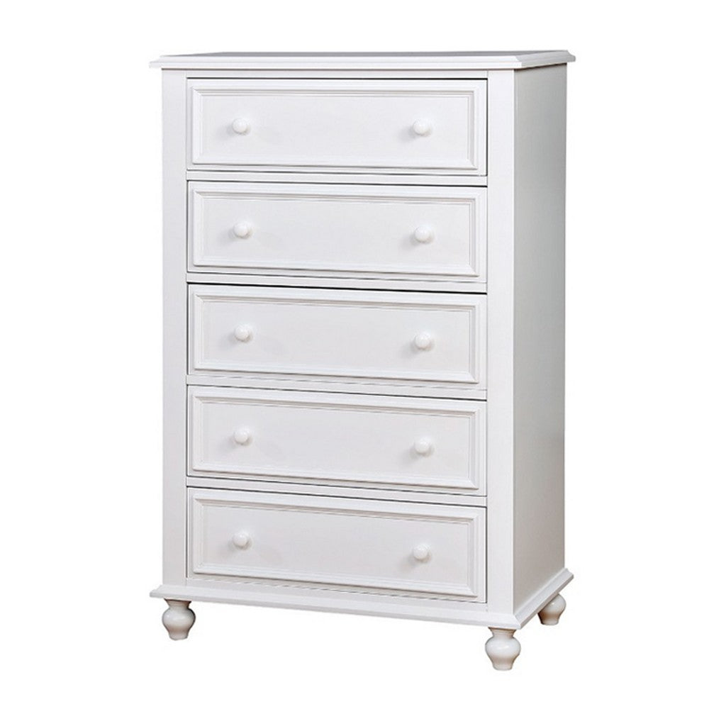 Aure 3 Pc Full Size Kids Bedroom Set, Curved Tufted Headboard, White - BM332721