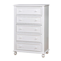 Aure 3 Pc Full Size Kids Bedroom Set, Curved Tufted Headboard, White - BM332721